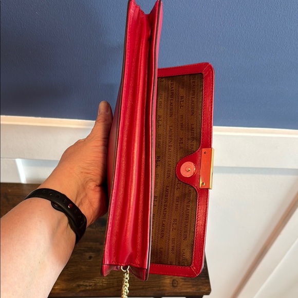 New with tags - Lauren Ralph Lauren red clutch purse handbag - Picture 8 of 12